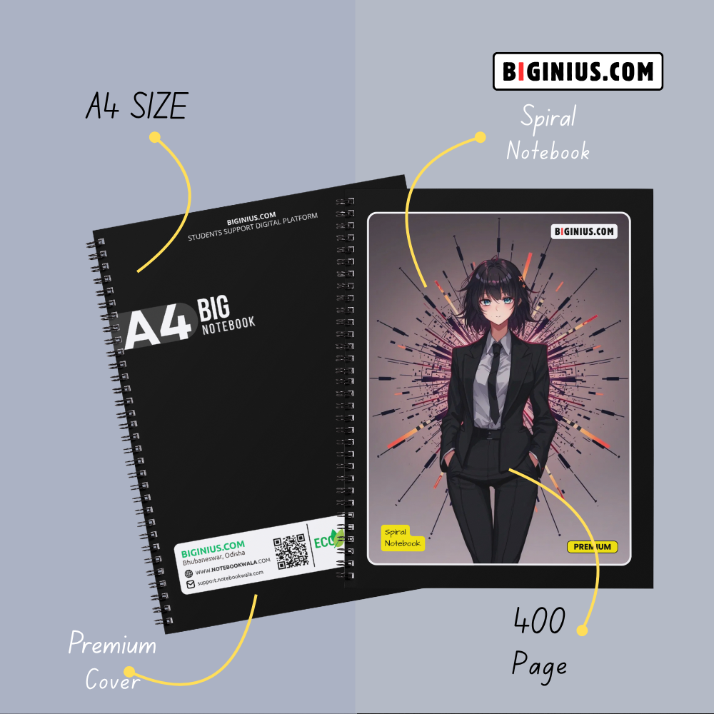 a4 spiral notebook 400 pages | plain rough register for students, college & office