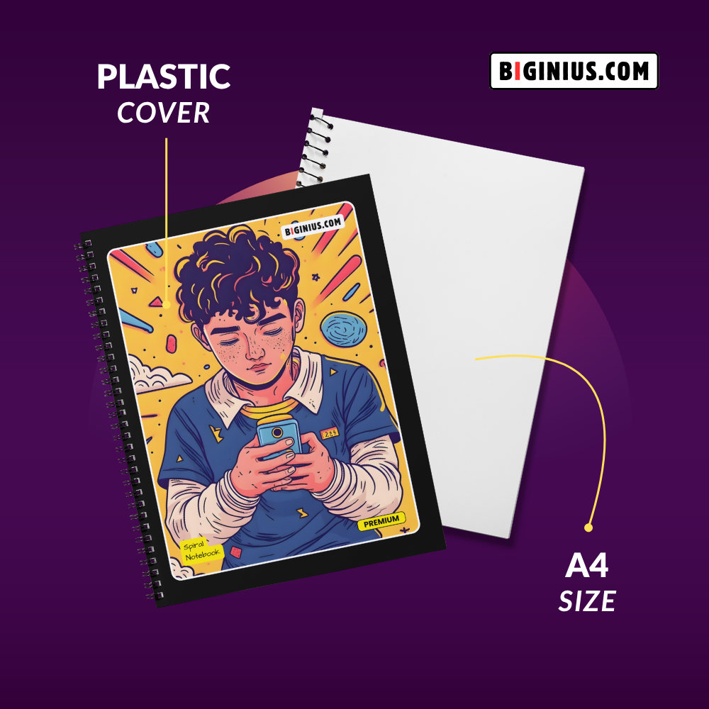 a4 spiral notebook set of 3 | 400 pages 6 subject plain notebook with strong plastic cover