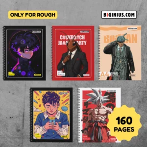 Set of 5 | 160 Pages A4 Notebook | Unruled Notebook | Spiral Binding | 50 GSM Rough Pages | 230 GSM Cover | School, College, Office & Exam Preparation